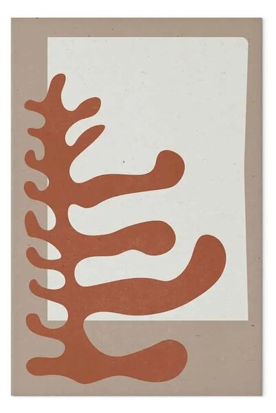 Quadro moderno Tema floreale di Matisse marrone - astrazione scandi boho