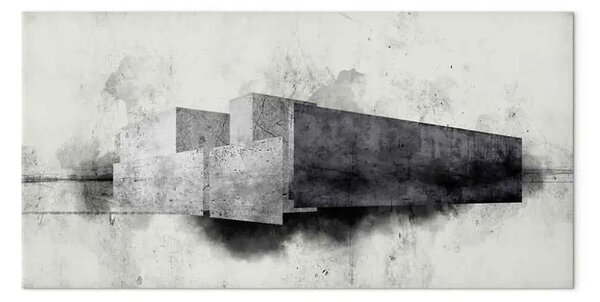 Quadro contemporaneo Variante architettonica - astratta in bianco e nero