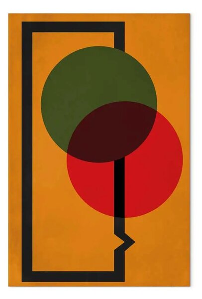 Quadro su tela Due ruote - astrazione modernista con figure geometriche
