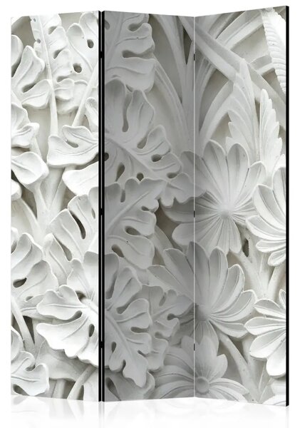 Paravento design Arte della natura - composizione di ornamenti floreali bianchi