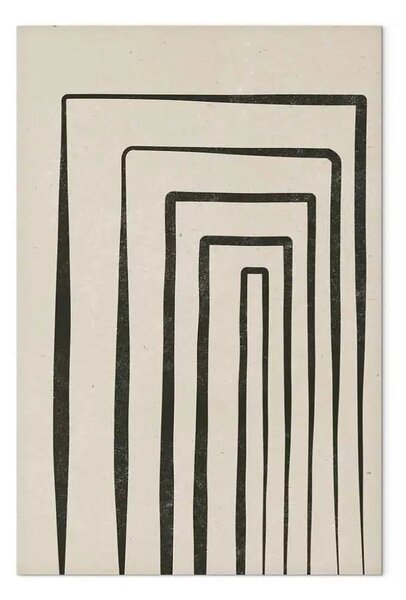 Quadro su tela Una fila di colonne - astrazione su uno sfondo beige in stile japandi