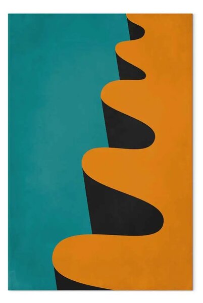 Quadro Onda moderna, arancione - astrazione geometrica