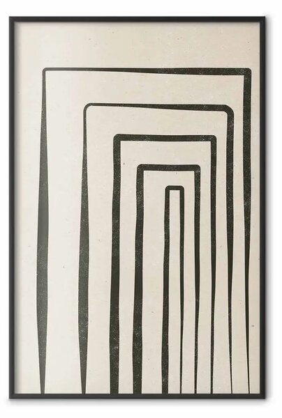 Poster: Alta colonna - linee nere creano modelli in tema astratto