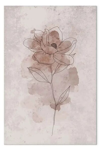 Quadro contemporaneo Fiore gioia - disegno lineare fiore astratto