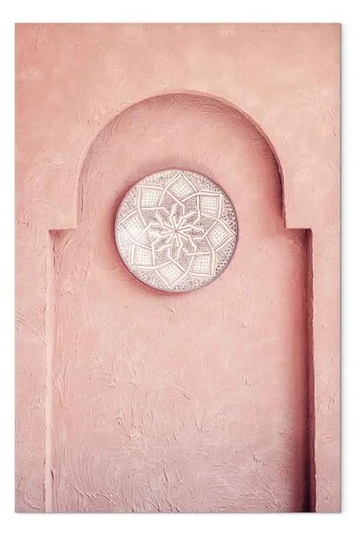 Quadro moderno Nicchia rosa verticale - architettura araba in Marocco
