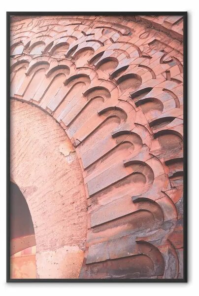 Poster: Dettaglio pastello - architettura tunnel mattoni arancioni città