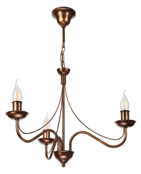Lampadario a catena ANTON 3xE14/15W/230V finitura bronzata