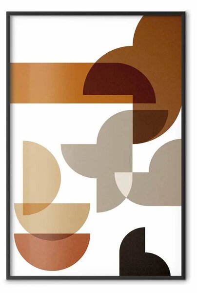 Poster: Composizione sabbiosa - composizione astratta di figure geometriche
