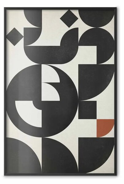 Poster: Grandi onde - composizione astratta di figure geometriche nere