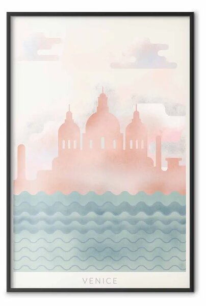 Poster: Primavera a Venezia - composizione pastello del mare e architettura