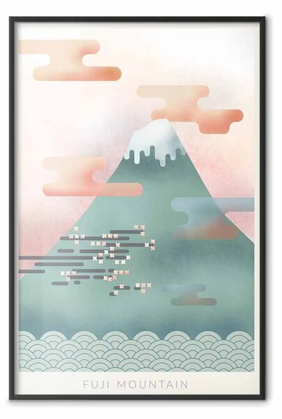 Poster: Monte Fuji - composizione pastello della montagna su sfondo cielo