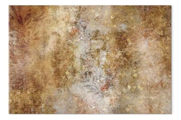 Quadro moderno Nebbia in oro - Astrazione con colori in rame dorato, bronzo e beige