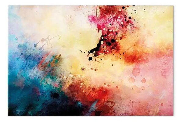 Quadro contemporaneo Sinfonia di colori largo - acquerello astratto e colorato