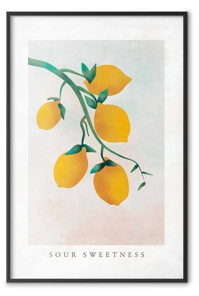 Poster: Dolcezza acidula - frutti gialli su sfondo pastello