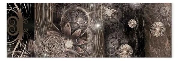 Quadro contemporaneo Miracolo - astrazione grigia fiori