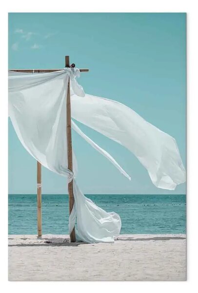 Quadro Vento caldo verticale - paesaggio di spiaggia e mare