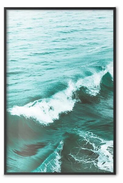 Poster: Onda giocosa - composizione marina di acqua turchese con piccole onde
