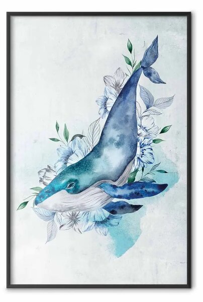 Poster: Signor balena - grande pesce tra piante