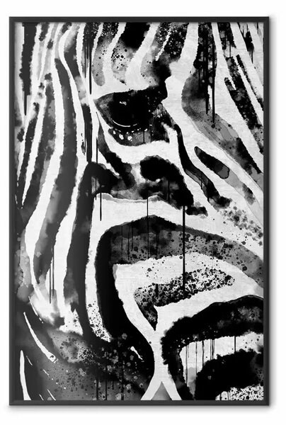 Poster: Natura a righe - zebra a righe bianche e nere in un motivo astratto