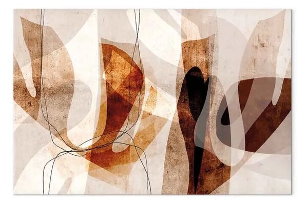 Quadro moderno Intreccio astratto largo - motivi astratti in beige