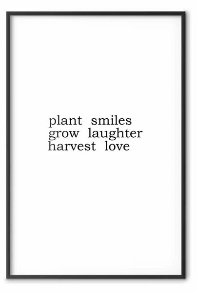 Poster: Frutti d'amore - scritte inglesi nere su sfondo bianco contrastante