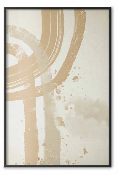 Poster: Minimalismo beige - pattern astratto marrone su sfondo beige chiaro