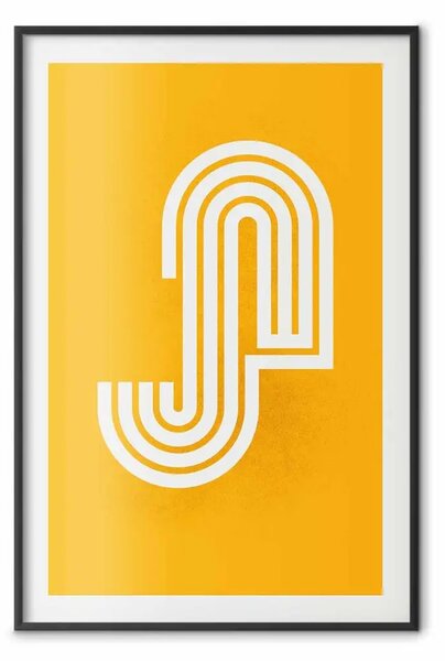 Poster: Meandri arcobaleno - pattern astratto su sfondo giallo