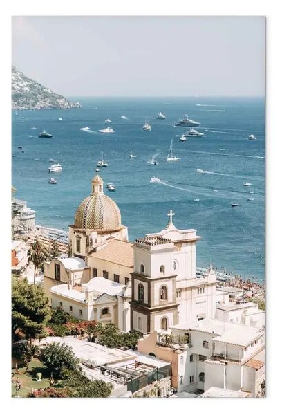 Quadro moderno Vista dalla costa - Paesaggio marittimo con l'architettura italiana