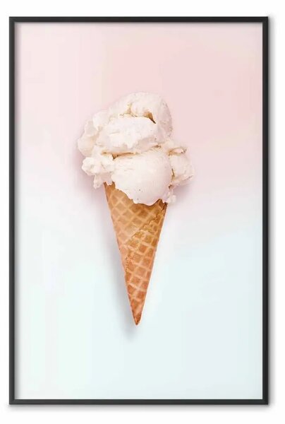 Poster: Dolci prelibatezze - gelato in cono su sfondo colorato