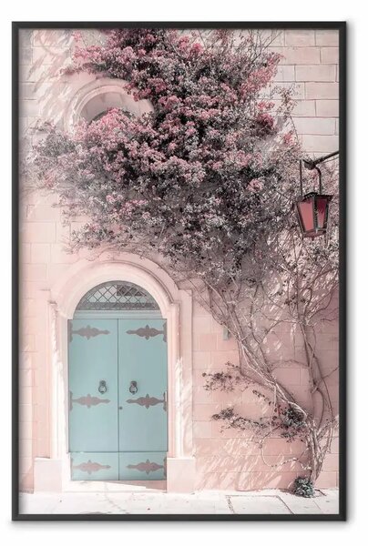 Poster: Porte blu - paesaggio estivo con vista sull'architettura italiana