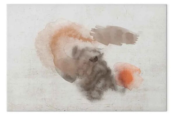 Quadro moderno Macchie grige - astrazione nello stile boho su uno sfondo grigio