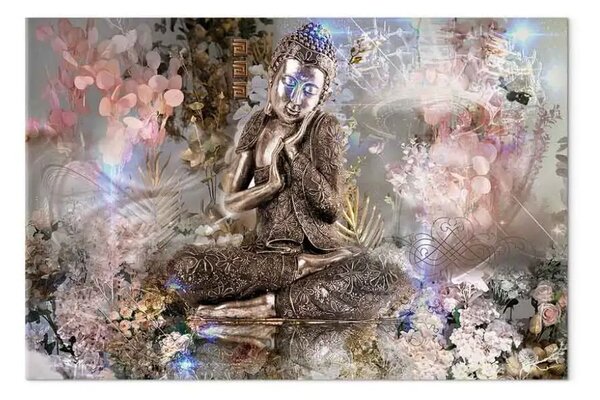 Quadro Preghiera in giardino verticale - Buddha in stile glamour