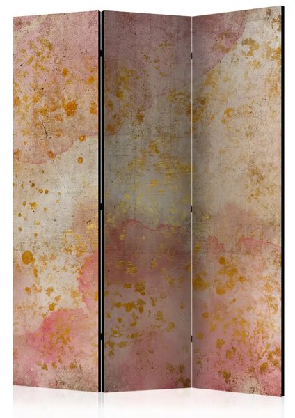 Paravento design Bollicine dorate - Astrazione su cemento