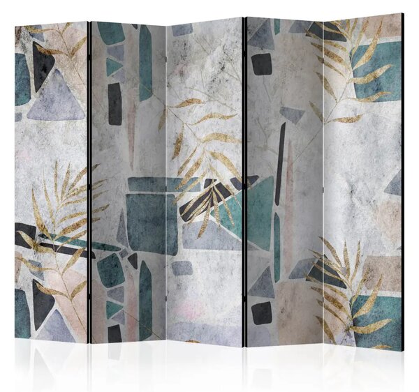 Paravento separè Mosaico meridionale II - Sfondo colorato di pietra