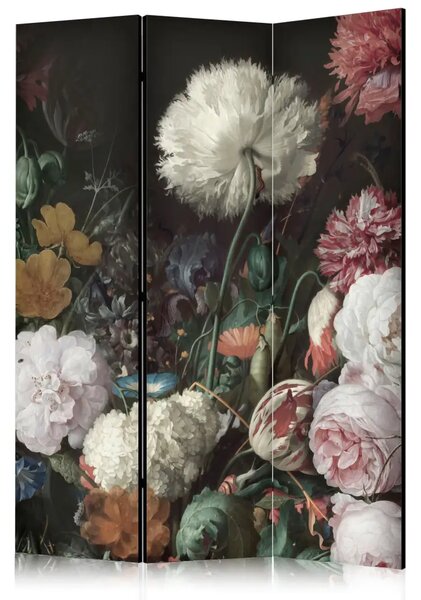 Paravento Fiori perenni - piante fiorite colorate su sfondo nero