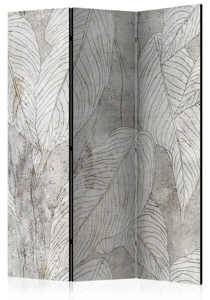 Paravento design Ombra piena di rumore - schema in bianco e nero delle foglie