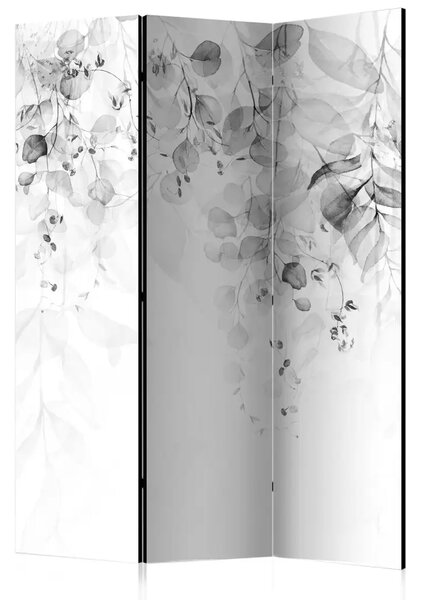 Paravento design Tocco di natura - variante 3 - foglie bianco e nero