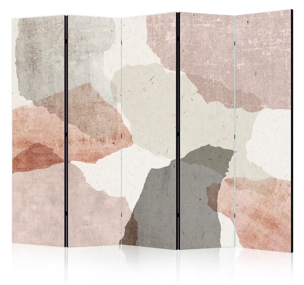 Paravento design Terazzo colorato II - astratto in toni soft