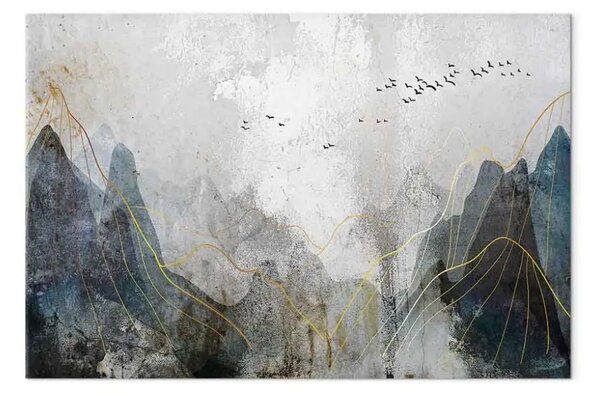 Quadro contemporaneo Passo montagna nebbioso - paesaggio montagna