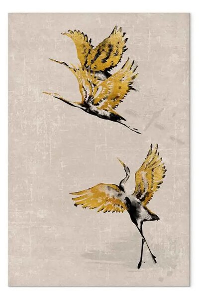 Quadro contemporaneo Composizione stilizzata in stile giapponese in beige