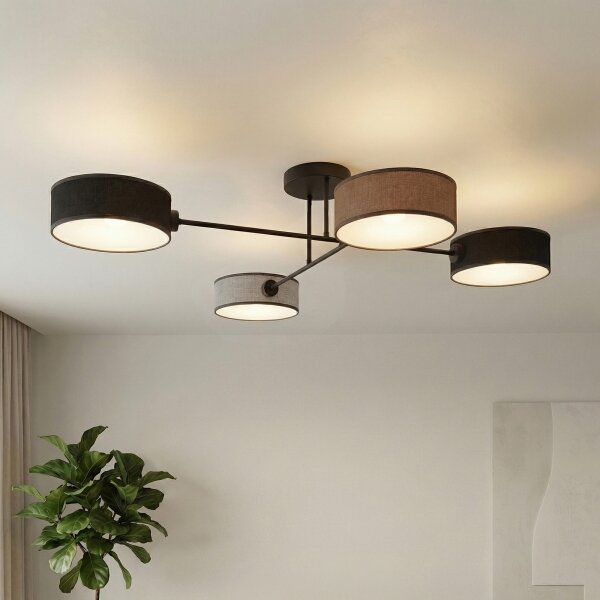 Lampadario a plafone MAGA 4xE14/10W/230V nero/marrone/grigio