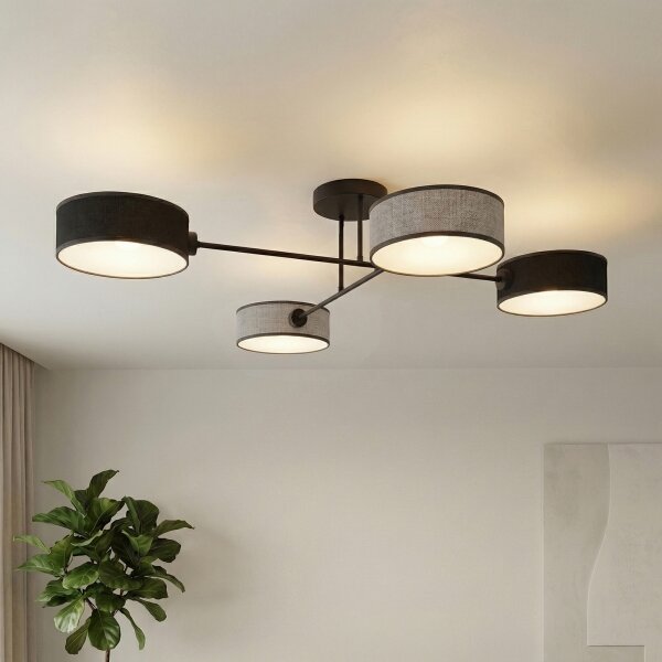 Plafoniera MAGA 4xE14/10W/230V nero/grigio