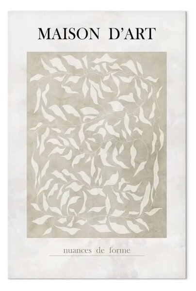 Quadro moderno Casa d'arte verticale - astrazione di foglie in stile boho