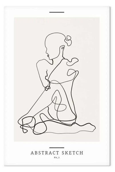 Quadro Silhouette femminile - Astrazione in bianco e nero in stile Line Art
