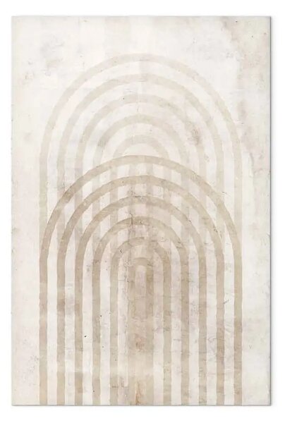 Quadro Cerchi marroni - astrazione con figure geometriche su uno sfondo beige