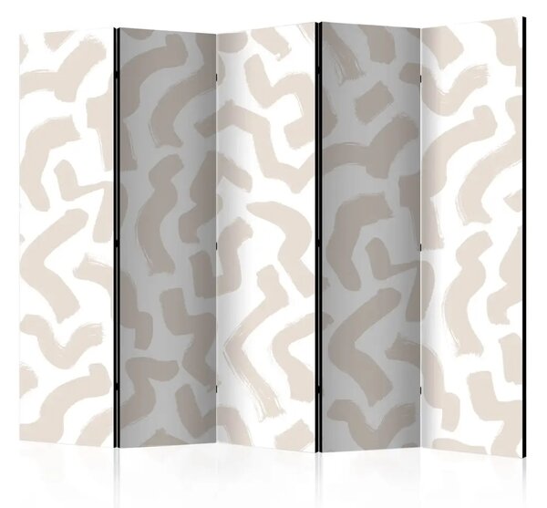 Paravento design Modello beige II - astrazione chiara in stile scandiboho