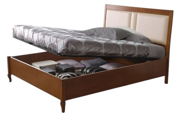 Letto matrimoniale contenitore legno noce bassano 175x210x125