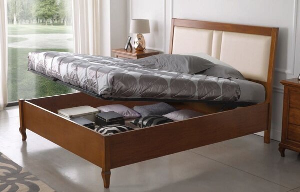 Letto matrimoniale contenitore legno noce bassano 175x210x125