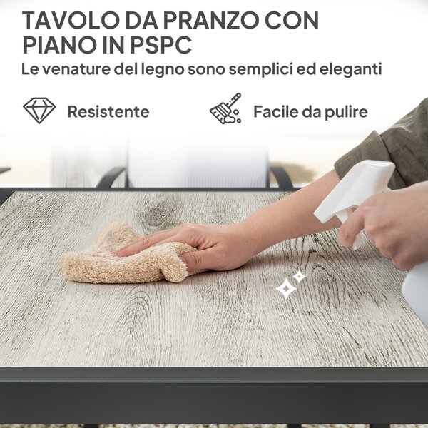 Outsunny Set da Giardino con Tavolo da Pranzo Rettangolare e 8 Sedie Impilabili con Braccioli, Grigio