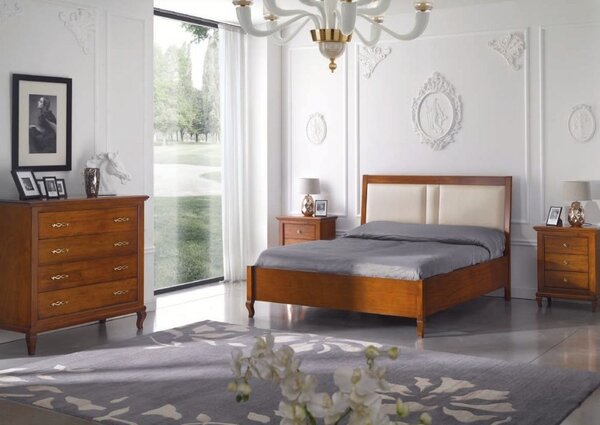 Letto matrimoniale contenitore legno noce bassano 175x210x125